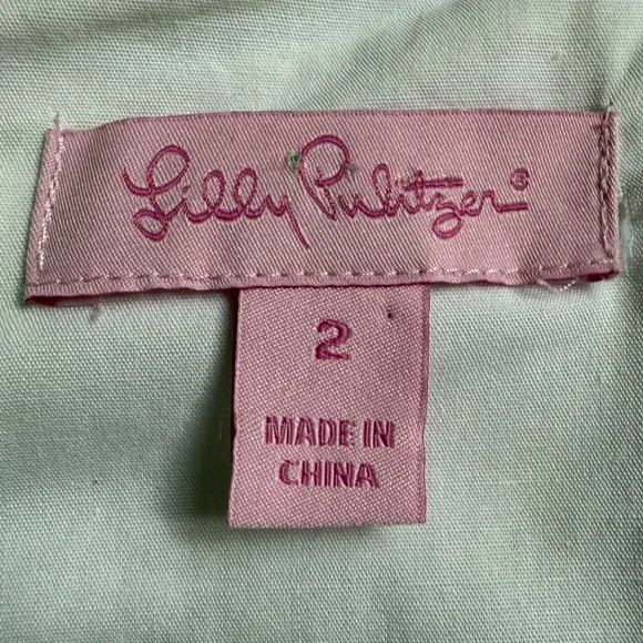 Lilly Pulitzer 🌱Dress Sz 2 Lottie Resort White Green Leaf Gold glitter ✨ - Picture 10 of 15